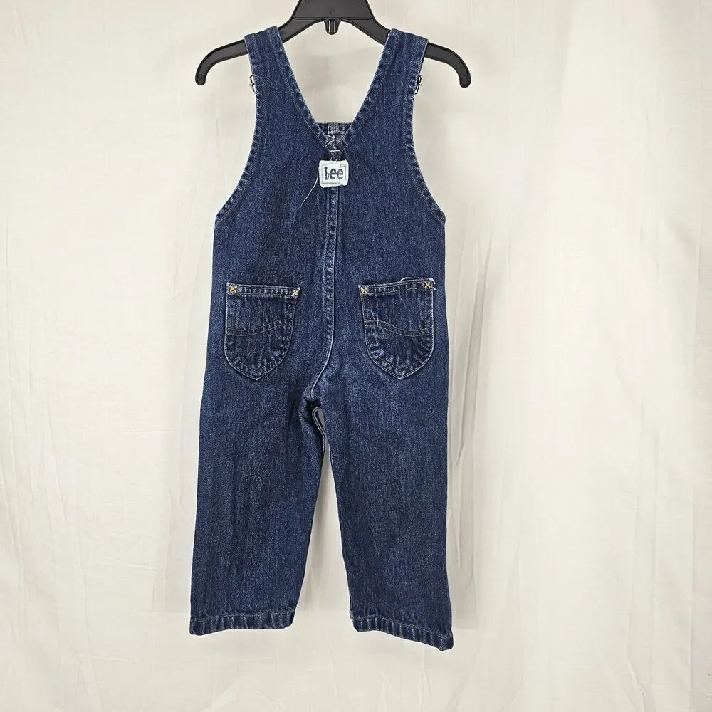 Vintage Lee Overalls Denim Toddler Size 24M Blue Jean